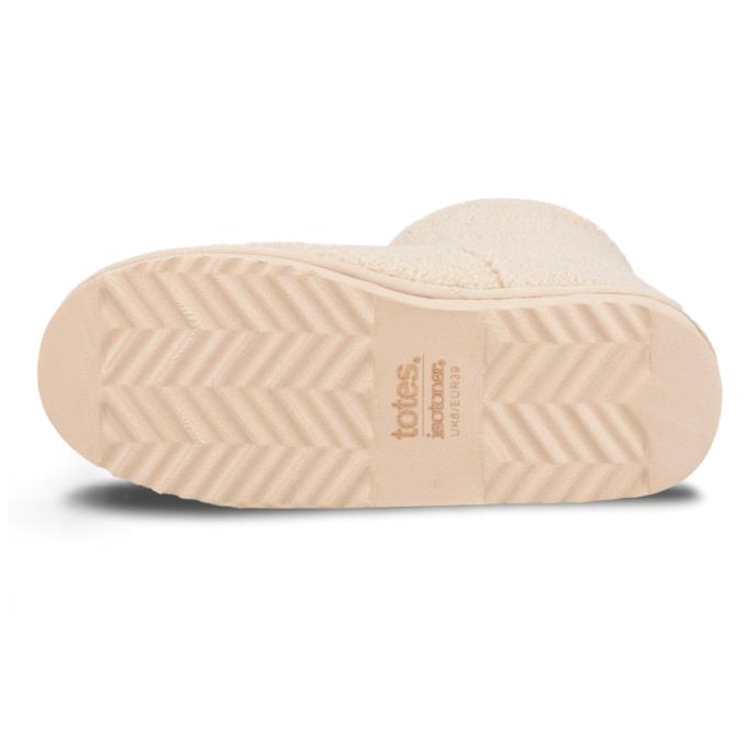 Isotoner® Ladies Borg Boot With Cuff Detail Cream Extra Image 5
